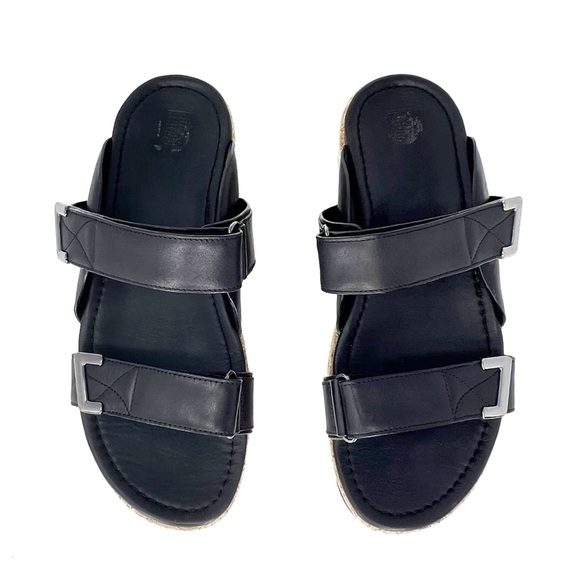 FitFlop Remi Two Strap Slide Sandals Black Size 11 Platform Flatform Fit Flop - Picture 13 of 15